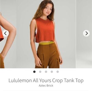 NWT Lululemon 🍋 Aztec Brick All Yours Crop Tank Top